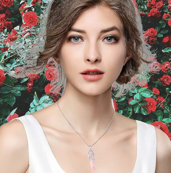 rose quartz necklace 1